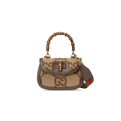 GUCCI BAMBOO 1947 JUMBO SMALL TOP HANDLE BAG 675797 (21*15*7cm)